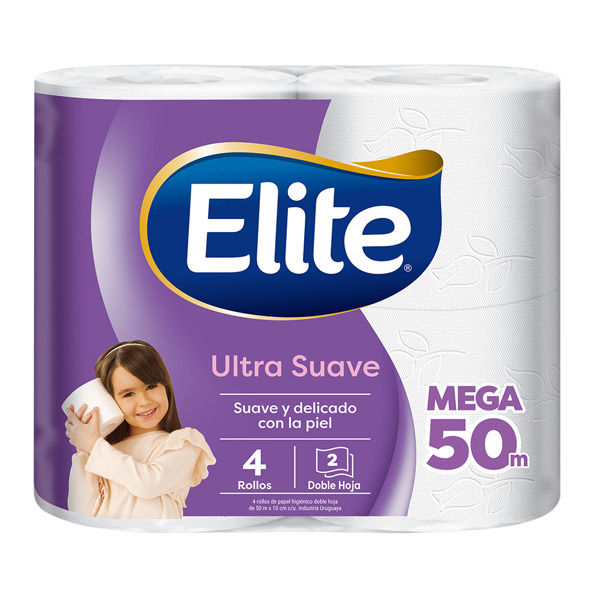 Imagen de ELITE PAPEL HIGIENICO ULTRA DOBLE HOJA 50 mts [4 uni.]