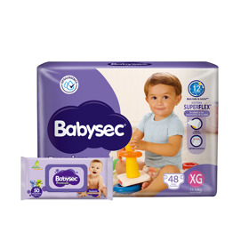 Imagen de BABYSEC PREMIUM JUMBO PACK+TOALLITAS XG [48 uni.]