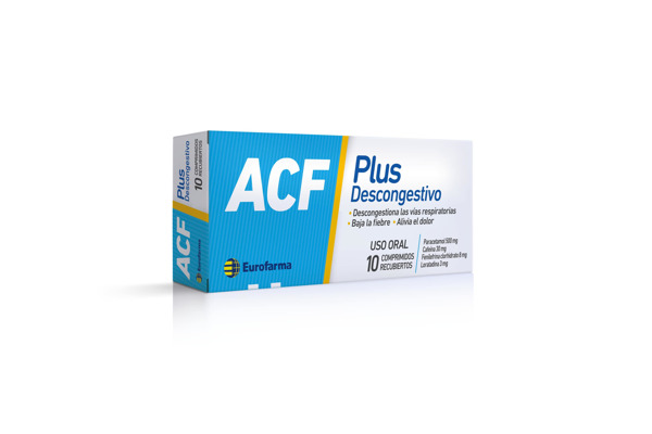 Imagen de ACF PLUS DESCONGESTIVO 500+30+3+8mg [10 comp.]