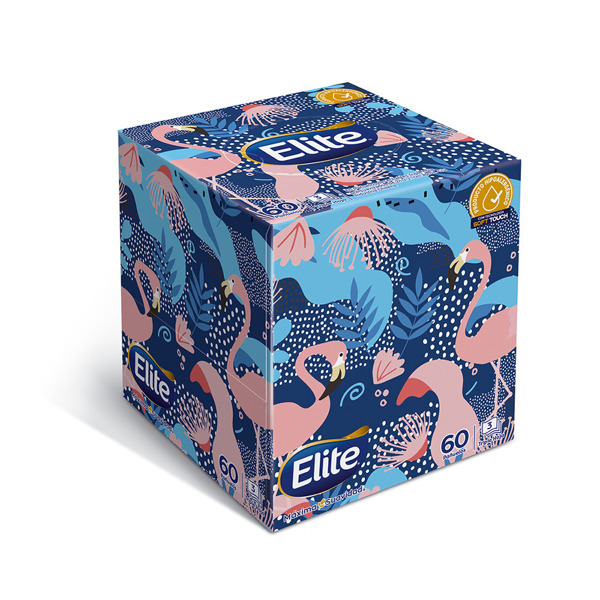 Imagen de ELITE PAÑUELOS FACIAL CUBO PREMIUM TRIPLE HOJA 60 uni.