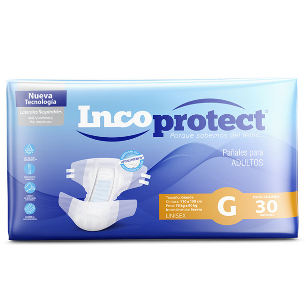 Imagen de INCOPROTECT PAÑAL GRANDE 110 A 150 cm. 30 uni