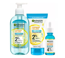 Imagen de GARNIER EXPRESS ACLARA ANTI - IMPERFECCIONES COMBO GEL + LIMPIADOR + SERUM [200 + 150 + 30ml]