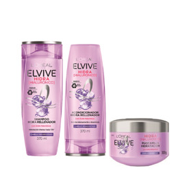 Imagen de ELVIVE HIDRA HIALURONICO COMBO SHAMPOO + ACONDICIONADOR + CREMA TRATAMIENTO [370+370+300ml]