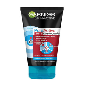 Imagen de GARNIER SKIN ACTIVE PURE ACTIVE 3 EN 1 CARBON CHARCOAL [150 ml]