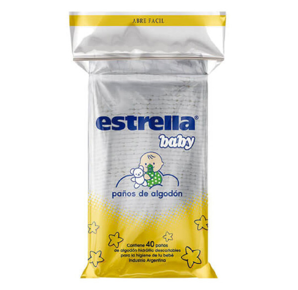 Imagen de ESTRELLA PAÑOS DE ALGODON BABY [40 uni.]