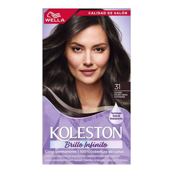 Imagen de KOLESTON KIT CASTAÑO OSCURO CENIZA 31 [50gr+50+40+22ml]