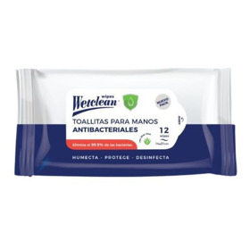 Imagen de WETCLEAN WIPES TOALLITAS HUMEDAS ANTIBACTERIAL [12 toallitas]