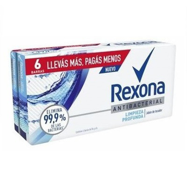 Imagen de REXONA JABON ANTIBACTERIAL LIMPIEZA PROFUNDA PACK [6x84gr.]