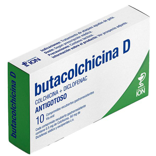 Imagen de BUTACOLCHICINA D .5+50mg [10 comp.]