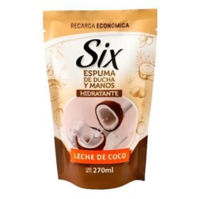 Imagen de SIX CORPORAL ESPUMA DE DUCHA LECHE DE COCO RECARGA [270 ml]