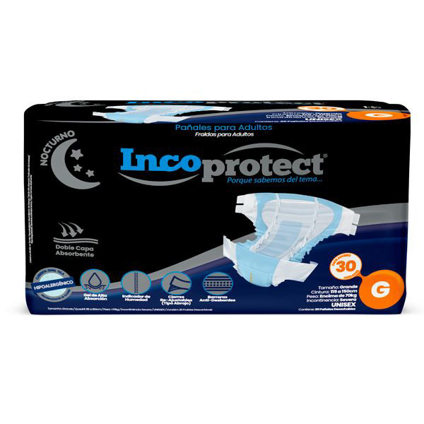 Imagen de INCOPROTECT PAÑAL NOCTURNO G 110 a 150 cm [30 uni.]