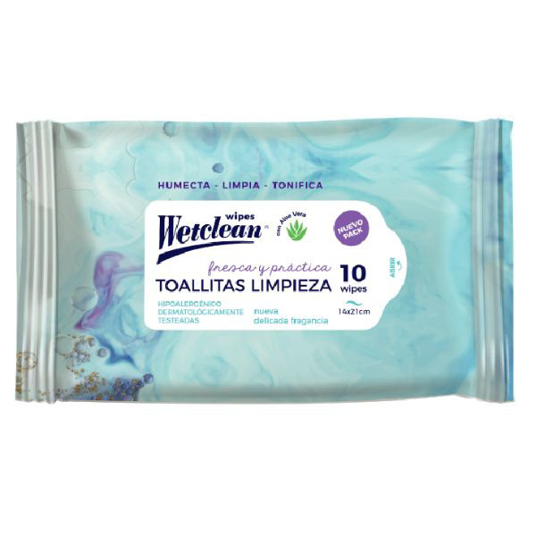 Imagen de WETCLEAN WIPES TOALLITAS HUMEDAS MULTIUSO LIMPIEZA [10 uni.]