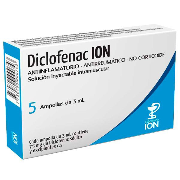 Imagen de DICLOFENAC ION INY. I/M 75mg/3ml [5 amp.]