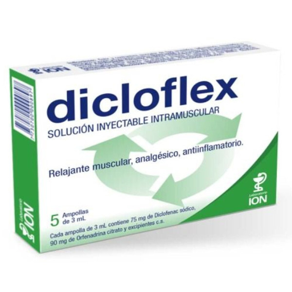 Imagen de DICLOFLEX INY. I/M 90+75mg/3ml [5 amp.]