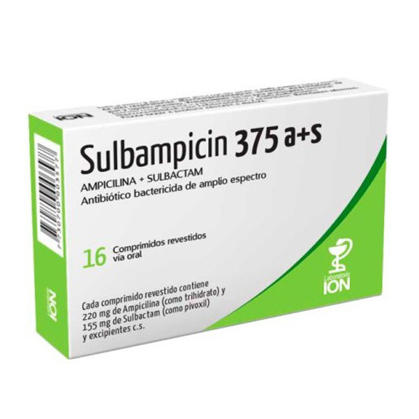 Imagen de SULBAMPICIN A+S 375 220+155mg [16 comp.]