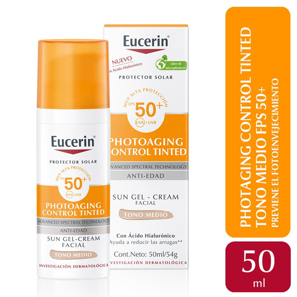 Imagen de EUCERIN PROTECTOR SOLAR CC CREAM FACIAL TONO MEDIO 50+ fps 50 ml