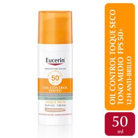 Imagen de EUCERIN SOLAR FACIAL CREMA TOQUE SECO TONO MEDIO 50 fps [50 ml]