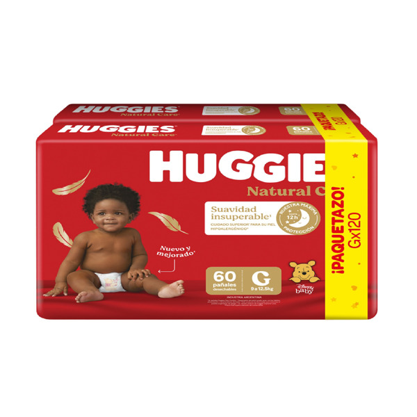 Imagen de HUGGIES NATURAL CARE PAQUETAZO G G [120 uni.]