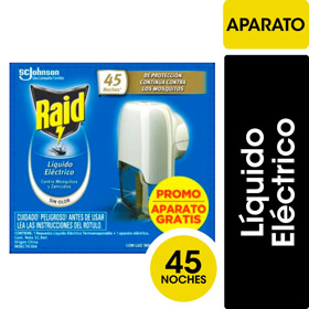 Imagen de RAID 45 NOCHES REPUESTO LIQUIDO+APARATO GRATIS [32,9 ml]