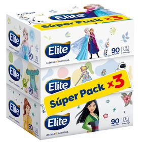 Imagen de ELITE PAÑUELOS FACIAL DISNEY PACK 3 X 90uni [270 uni.]