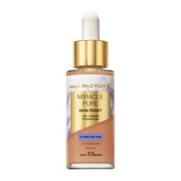 Imagen de MAX FACTOR BASE LIQUIDA SERUM MIRACLE PURE LIGHT TO MEDIUM 60-80 [30 ml]