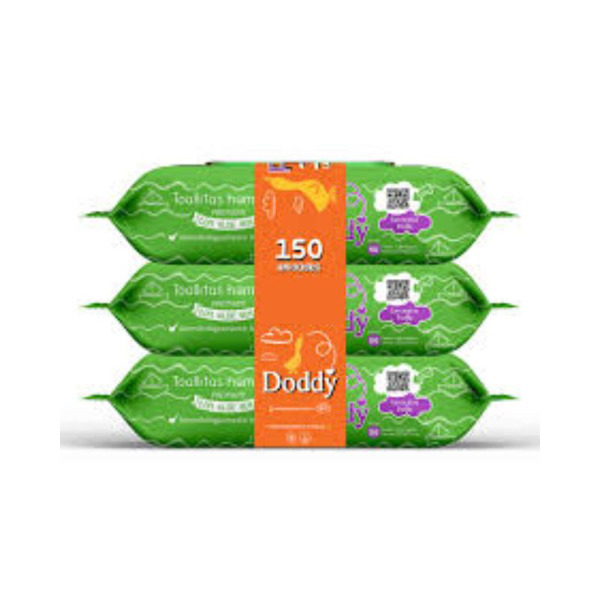 Imagen de DODDY TOALLITAS HUMEDAS CON ALOE VERA PACK 3x50 [150 uni.]